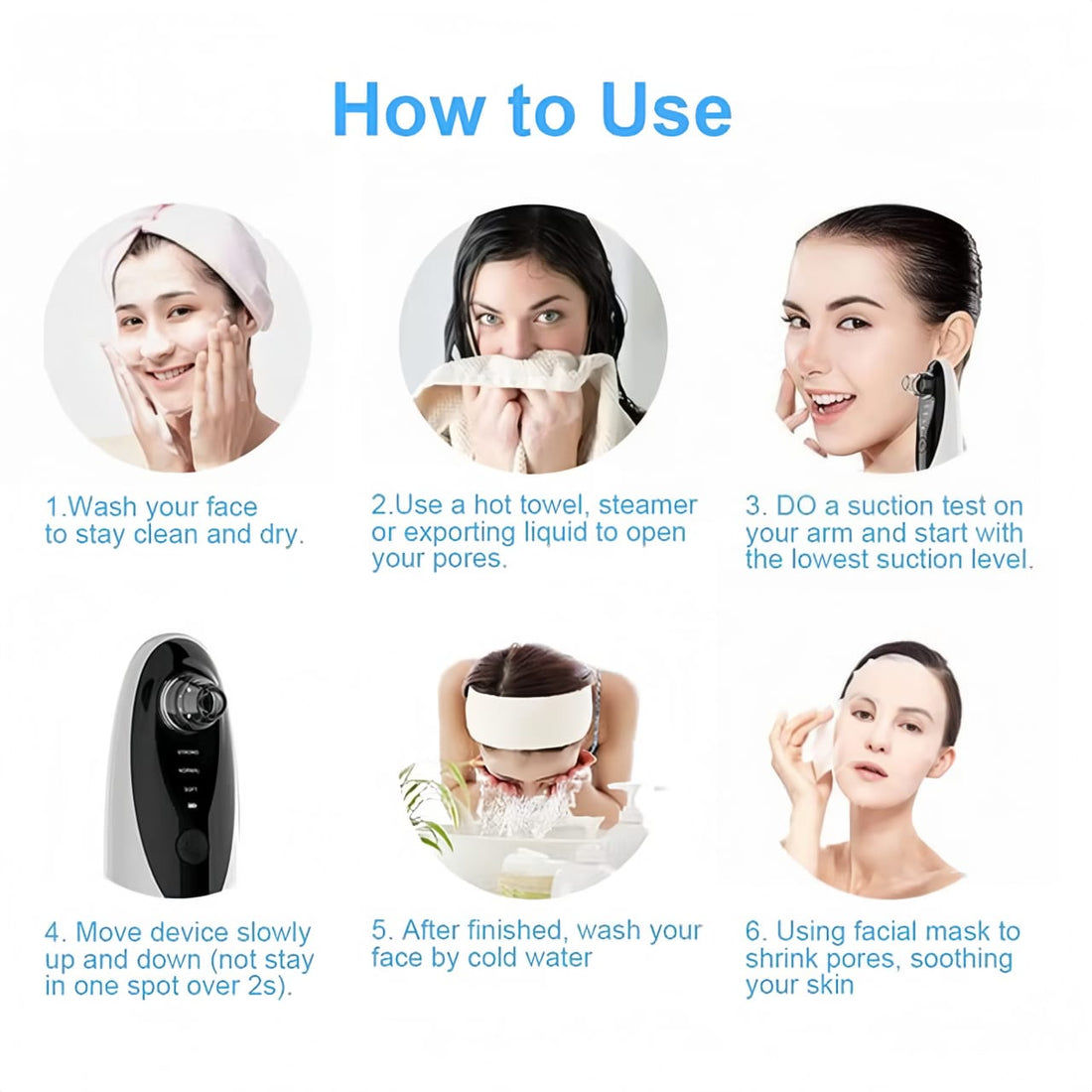 4 in 1 Body Guasha Cupping Blackhead Remover Machine Facial Pore Deep Cleansing Beauty Skin Care